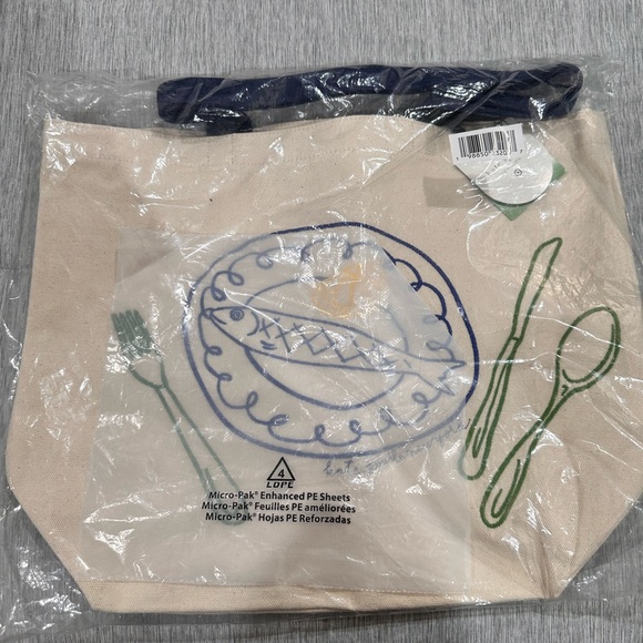 Kate Spade Target Canvas Tote Bag with Blue Accents - Picture 1 of 3
